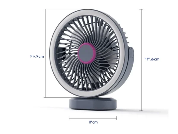 سایز پنکه شارژی ویداسی WD-279